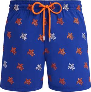 Vilebrequin Micro Ronde Des Tortues Diagonale Badeshorts Mit Stickerei Für Herren – Limitierte Serie - Mistral - Blau - Größe 4XL