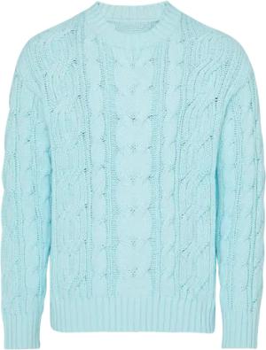 Vilebrequin Herren Zopfmuster-baumwollpullover - Philippe - Blau - Größe L