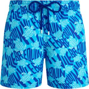 Vilebrequin Badeshorts Mit Ronde Des Tortues-logo Für Herren - Moorea - Blau - Größe M