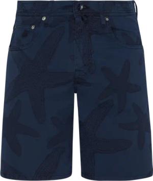 Vilebrequin Gabardine-bermudashorts Mit Starfish Darkening-print Für Herren - Garonne - Blau - Größe 36