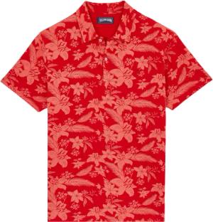 Vilebrequin Baumwoll-polohemd Mit Lightening Flower-print Für Herren - Moussure - Rot - Größe M