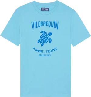 Vilebrequin Baumwoll-t-shirt Mit Aufgedrucktem Kontrastlogo Aus Gummi Für Herren - Portisol - Blau - Größe M