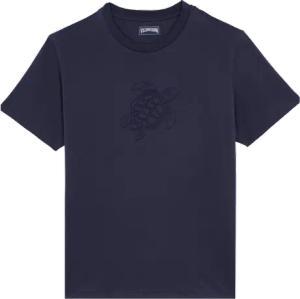 Vilebrequin T-shirt Aus Baumwolle Mit Farblich Passender Schildkrötenstickerei Für Herren - Portisol - Blau - Größe M