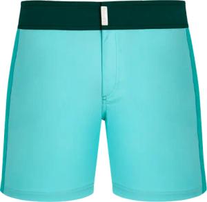 Vilebrequin Color Block Stretch-badeshorts Mit Flachem Bund Für Herren - Merle - Blau - Größe S