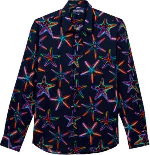 Vilebrequin Disco Stars Unisex-hemd Aus Bio-baumwolle - Caracal - Blau - Größe L