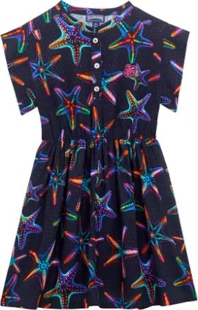 Vilebrequin Langes Disco Stars Viskosekleid Für Mädchen - Ganni - Blau - Größe 2