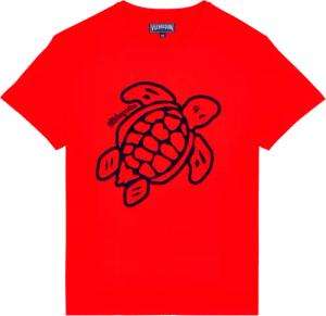 Vilebrequin T-shirt Aus Bio-baumwolle Mit Aufgestickter Schildkröte Für Herren - Thom - Rot - Größe S