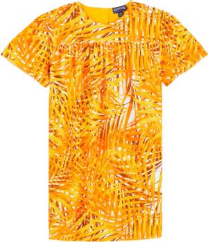 Vilebrequin Palm Leaves Frottee-baumwollkleid Für Mädchen - Goyave - Orange - Größe 6