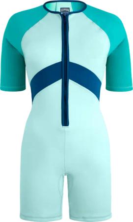 Vilebrequin Dreifarbiger Kurzer Rashguard-badeanzug Für Damen - F-stripe - Blau - Größe L