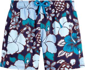 Vilebrequin Tropical Turtles Stretch-badeshorts Für Jungen - Jirise - Blau - Größe 12