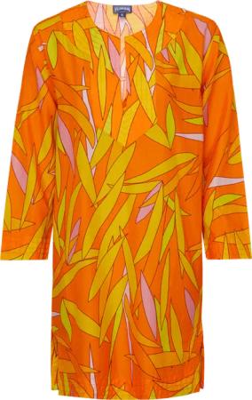 Vilebrequin Madrague Kaftan Aus Baumwolle Und Seide Für Damen - Lucille - Orange - Größe M