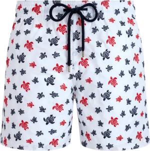 Vilebrequin Micro Ronde Des Tortues Badeshorts Mit Stickerei Für Herren – Limitierte Serie - Mistral - Weiss - Größe L