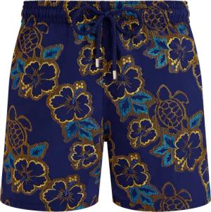 Vilebrequin Hibiscus Badeshorts Mit Stickerei Für Herren – Limitierte Serie - Mistral - Blau - Größe 4XL