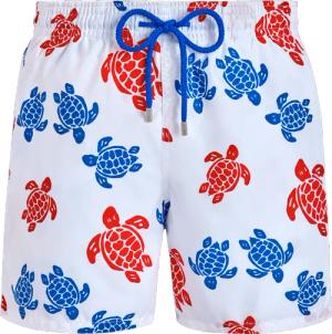 Vilebrequin Tortues Multicolores Badeshorts Für Herren - Moorea - Weiss - Größe XL