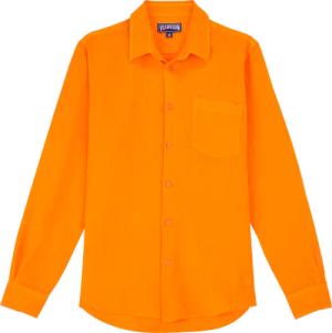 Vilebrequin Einfarbiges Hemd Aus Leinen Für Herren - Caroubis - Orange - Größe XS