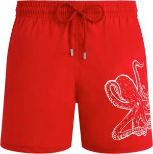 Vilebrequin Kurze Placed Poulpe Stretch-badeshorts Für Herren - Moorise - Rot - Größe XXL