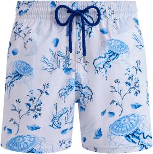 Vilebrequin Kurze Medusa And Shells Stretch-badeshorts Für Herren - Moorise - Weiss - Größe XS