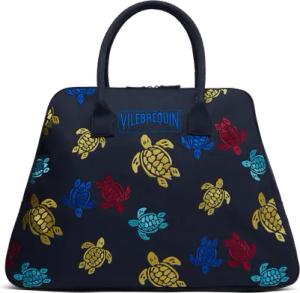 Vilebrequin Bowling Canvas Bag Multicolor Turtles Dance - Brady - Blau - Größe OSFA