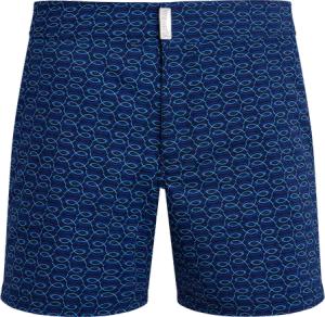 Vilebrequin Kurze Fish Net Badeshorts Mit Flachem Bund Für Herren - Menise - Blau - Größe XL
