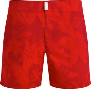 Vilebrequin Kurze Flower Power Badeshorts Mit Flachem Bund Für Herren - Menise - Rot - Größe M