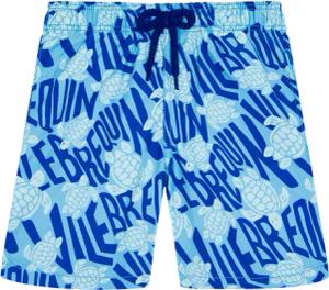 Vilebrequin Badeshorts Mit Ronde Des Tortues-logo Für Jungen - Jim - Blau - Größe 6