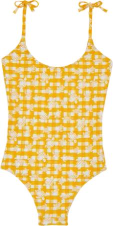 Vilebrequin Turtles Vichy Badeanzug Für Mädchen - Guili - Orange - Größe 4