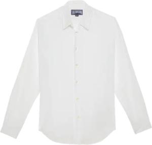 Vilebrequin Leichtes Solid Unisex-hemd Aus Baumwollvoile - Caracal - Weiss - Größe 4XL