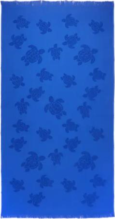 Vilebrequin Strandtuch Aus Bio-baumwolle Schildkröten-jacquard - Santah - Blau - Größe OSFA