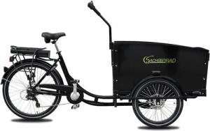 SachsenRad E-Bike Lastenrad E-Lastenrad T1 Grand Trunk mit Alarmanlage, 7 Gang Shimano, Kettenschaltung, Heckmotor, 460 Wh, abschließbare Box, optionales Verdeck, StVZO-zugelassene LED-Leuchten