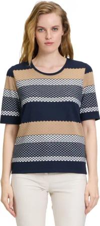 Betty Barclay Kurzarmshirt "Betty Barclay Rundhals-Shirt mit Struktur", (1 tlg.), Material