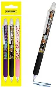 ONLINE® magiXX Design Girls Gelschreiber lila, rosa, schwarz 0,7 mm, Schreibfarbe: blau, 3 St.