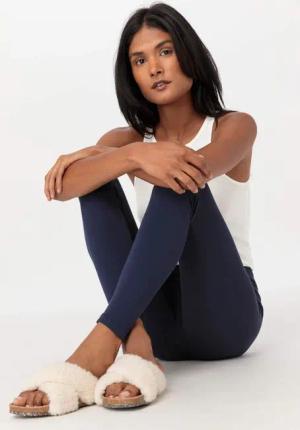 hessnatur Damen Leggings PURE BALANCE aus Bio-Baumwolle und TENCEL™ Modal - blau - Größe 44