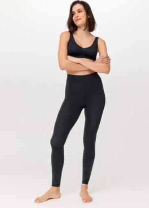 hessnatur Damen Leggings PURE BALANCE aus Bio-Baumwolle und TENCEL™ Modal - schwarz - Größe 46