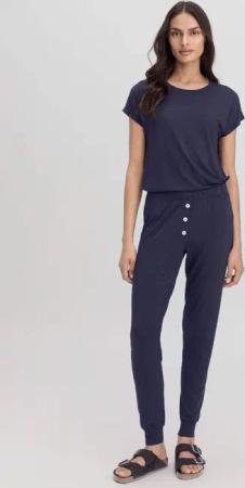 hessnatur Damen Schlafhose PURE FLOW aus TENCEL™ Modal - blau - Größe 34