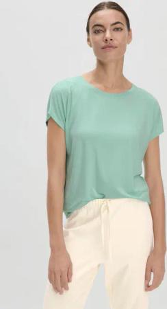 hessnatur Damen Schlaf T-Shirt PURE FLOW aus TENCEL™ Modal - grün - Größe 36