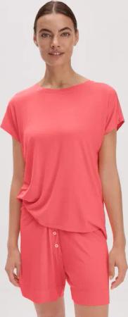 hessnatur Damen Schlaf T-Shirt PURE FLOW aus TENCEL™ Modal - rot - Größe 46