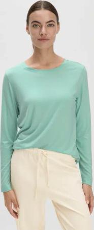 hessnatur Damen Schlaf Longsleeve PURE FLOW aus TENCEL™ Modal - grün - Größe 36
