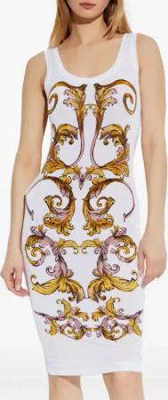 Versace Jeans Couture - Scoop Neck Dress With Floral Print - Größe 40 - weiß