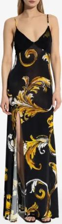 Versace Jeans Couture - Maxi Dress With Signature Barocco Print - Größe 40 - schwarz