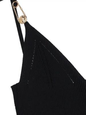 Versace - Midi Dress "Safety Pin" – Black - Größe 42 - schwarz