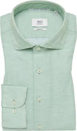 MODERN FIT Linen Shirt in lime unifarben