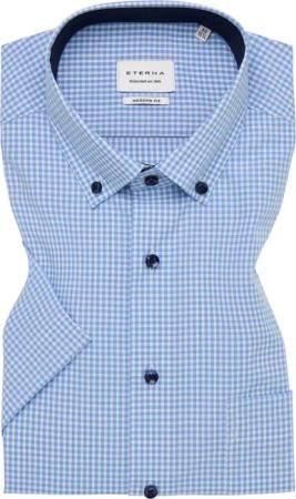 MODERN FIT Hemd in hellblau kariert