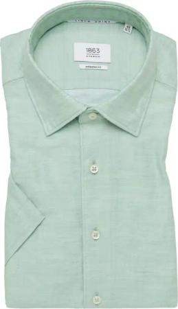 MODERN FIT Linen Shirt in lime unifarben