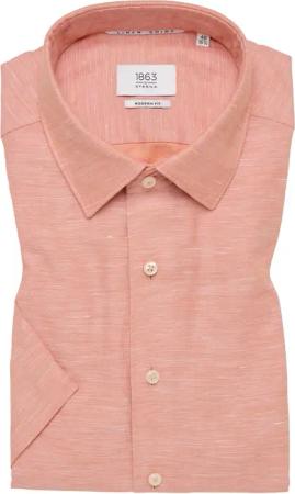 MODERN FIT Linen Shirt in apricot unifarben