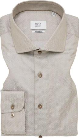 MODERN FIT Hemd in beige strukturiert