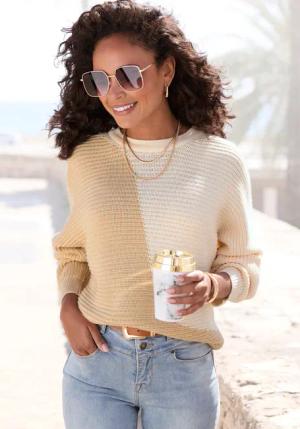 VIVANCE Strickpullover Damen beige-sand Gr.44/46