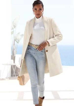 LASCANA Kurzmantel Damen creme Gr.44