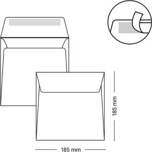 Briefumschläge24Plus Briefumschlag 25 St. 18,5 x 18,5 cm Briefumschläge Quadratisch Transparent, 185 x 185 mm Briefumschläge Recyceltes Material