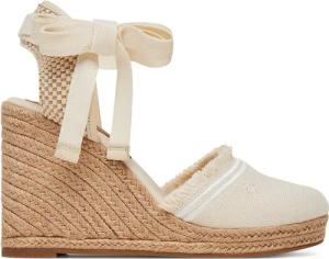 Tommy Hilfiger Espadrilles Fringe Canvas High Wedge FW0FW08878 Écru