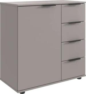 Wimex Kombikommode "Tilburg, 81x43x83cm, Made in Germany", mit schwarzen Metallgriffen, Stauraum hinter 1 Tür und in 4 Schubladen
